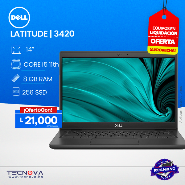 DELL / Latitude 3420 / 14" / Intel Core i5-1135G7/ 8GB / 256GB SSD / Windows 10 Pro / 1 año Garantia