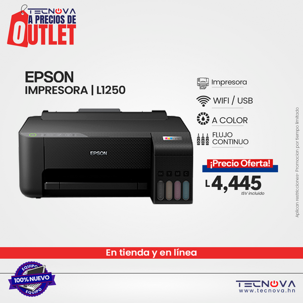 Epson Impresora Inalámbrica EcoTank L1250 (Solo es impresora)