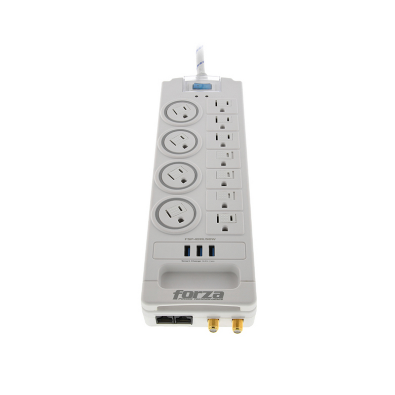 Forza FSP-1011 USBW Surge Protector 110/240V 1800J 11-NEMA 3-USB