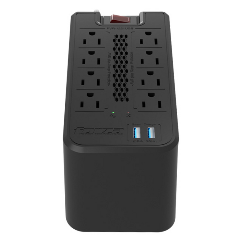 Forza FVR-1221USB Regulador de voltaje 1200VA/600W 120V 8-NEMA 2USB