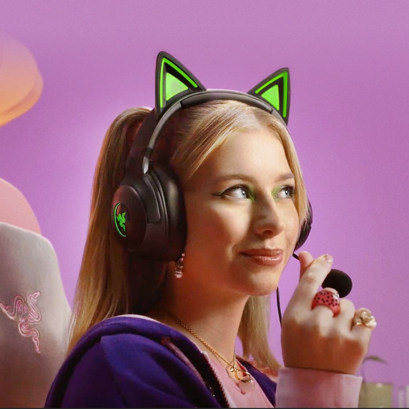 Auriculares Razer Kraken Kitty V2 USB con RGB Kitty Ears