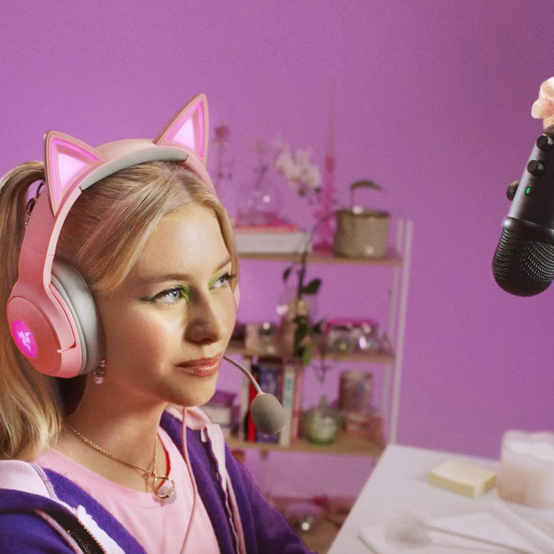 Auriculares Razer Kraken Kitty V2 USB con RGB Kitty Ears