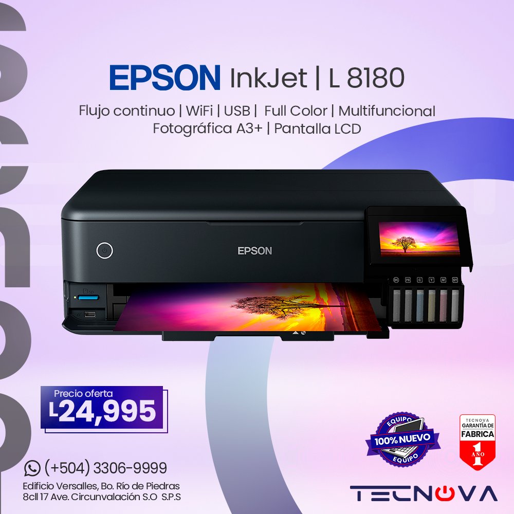 Epson L8180 Impresora Multifuncional Fotográfica A3 Imprime Copia 7955