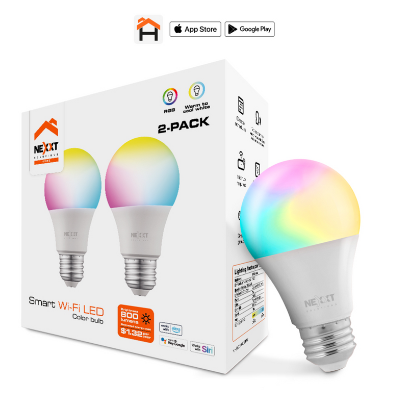 Nexxt Home NHB-C110 Smart LED Bulb RGB Color 110V