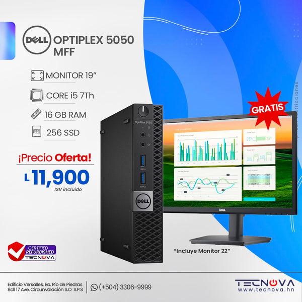 Dell/ Optiplex 5050 MFF/ Intel Core i5/ 16GB RAM/ 256GB SSD/ Monitor 19"